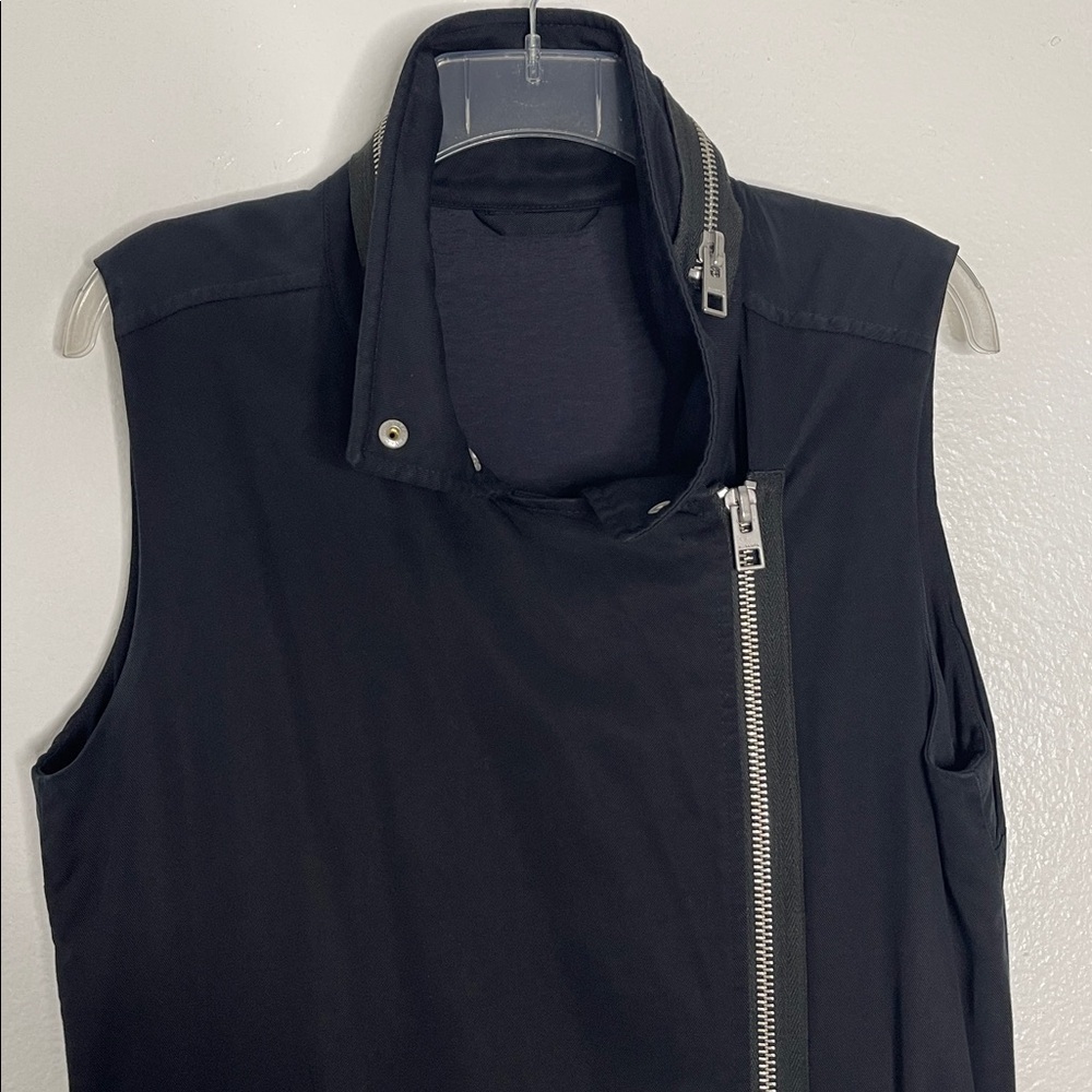 AllSaints Women's Black Larns Sleeveless Parka Full Zip w/ Pockets Long Size 8 - Picture 2 of 7